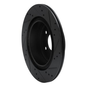 Infiniti EX37 Brake Rotor (1) - Rear Left - R1 Concepts - Drilled & Slotted - Black - `05-`25